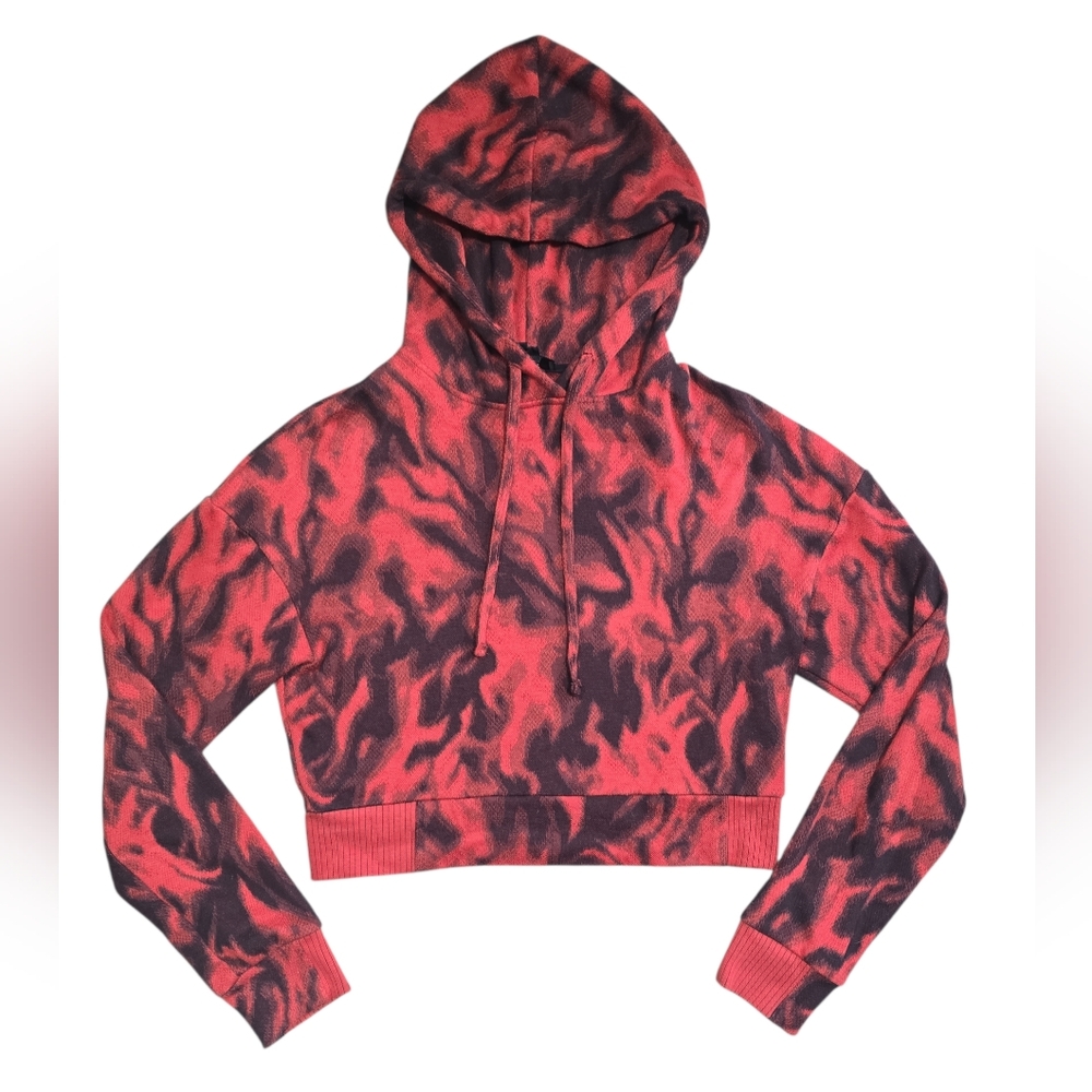 Twenty‎ Montreal Flames Hyper Reality Knit Hoodie Medium Orange Black